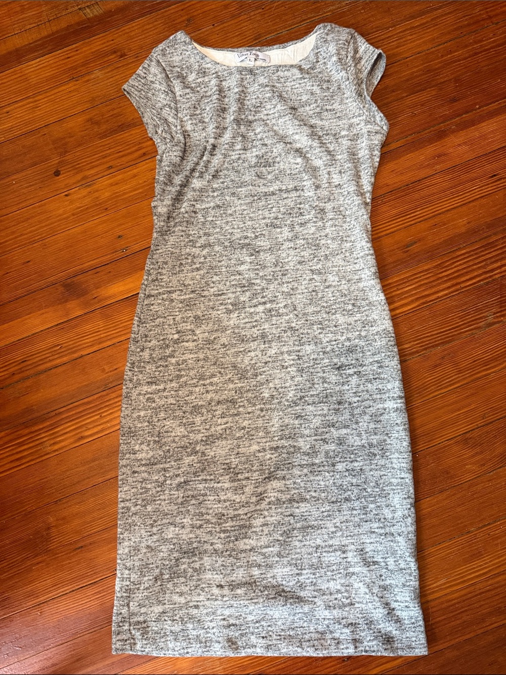 Velvet Torch Heathered Gray Midi Knit Dress size large